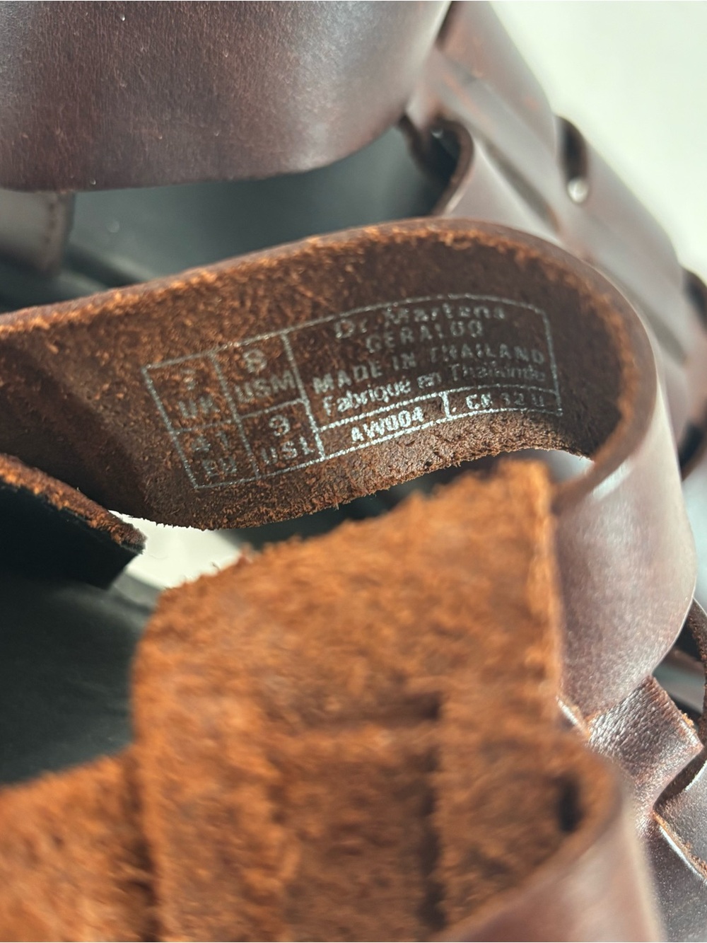Dr Martens Geraldo Tall Brown Leather Strappy Platform Fisherman Sandals Men 8 - Picture 9 of 10